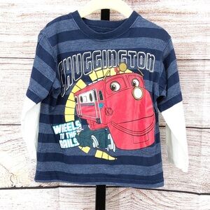 Chuggington Blue and White Wilson Striped Long Sleeve Top Size 3T